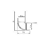 CORNIÈRE pour panneau mural angle sortant 11,5mm - 34 mm - 2,40 m à sceller