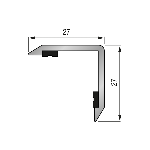 Cornière aluminium pour angle sortant 27x27 mm - 3,00 m - Adhésivé Butyle
