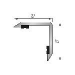 Cornière aluminium pour angle sortant 27x27 mm - 1,50 m - Adhésivé Butyle