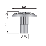 DINACLOU 25 mm (tête du clou) - à sceller