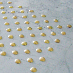 DINAPLOT MÉTALLIQUE RAINURÉ 25 x 5 mm à coller (boite de 150 pièces)