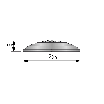 DINAPLOT MÉTALLIQUE RAINURÉ 25 x 5 mm à coller (boite de 150 pièces)