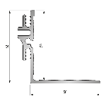 ÉQUERRE sol/sol 50x52 mm - 3,00 m à sceller