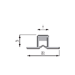 JOINT DE FRACTIONNEMENT MJ PVC avec semelle 8 mm - 2,50 m - à coller
