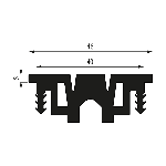 JOINT SOUPLE STRIÉ 46/3S 46 mm - rouleau de 21,00 m