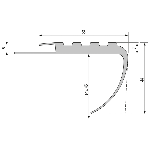NEZ DE MARCHE PVC NMPE55 55x44 mm - 3,00 m à coller