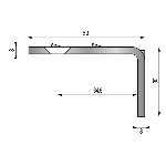 NEZ DE MARCHE STRIÉ B6 inox 50x35 mm - 2,50 m à visser