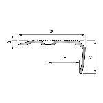 Nez de marche 6V tecnis 36x18 mm - 1,70 m à visser
