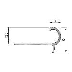 Nez de marche FLORENTIN 12,5mm - 9 mm - 2,50 m à sceller