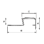 Nez de marche décoration 60V 10MM - 20 mm - 2,50 m - à sceller