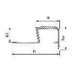 Nez de marche décoration 61V 12,5MM - 20 mm - 2,50 m - à sceller