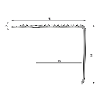 Nez de marche strié 10T 70x56mm - 3,00 m à visser