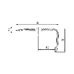 Nez de marche strié 43V 42x23mm - 3,00 m à visser