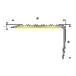 Nez de marche strié 44V A 50x32mm - 3,00 m Adhésivé Profil Tape M