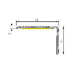 Nez de marche strié 6VA 36x24 mm - 1,70 m Adhésivé Profil Tape M