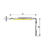 Nez de marche strié 6VA 36x24 mm - 1,10 m Adhésivé Profil Tape M
