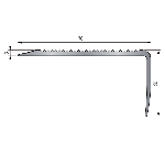 Nez de marche strié 9T 70x35mm - 3,00 m à coller