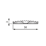 Profilé antidérapant strié métallique FA32 24 mm - 2,70 m à sceller