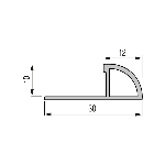 QUART DE ROND FERMÉ PVC 10mm - 30x10 mm - 2,50 m à sceller