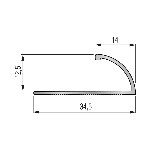 QUART DE ROND OUVERT 12,5mm - 34,5x14 mm - 2,50 m à sceller