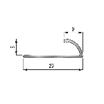 QUART DE ROND OUVERT 8mm - 29x9 mm - 2,50 m à sceller