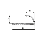 QUART DE ROND OUVERT pvc 10mm - 26x11 mm - 2,50 m à sceller