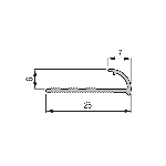 QUART DE ROND OUVERT pvc 6mm - 26x7 mm - 2,50 m à sceller