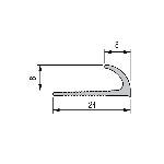 QUART DE ROND OUVERT pvc 8mm - 24x8 mm - 2,50 m à sceller - premier prix