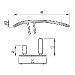 Seuil 2 en 1 + socle PVC 41 mm - 1,86 m Multi-niveaux