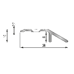 Seuil 2 niveaux 36 mm - 2,70 m à visser - compense 8 mm