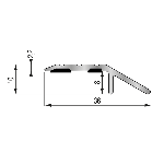 Seuil 2 niveaux 36 mm - 2,70 m Adhésivé Butyle - compense 8 mm