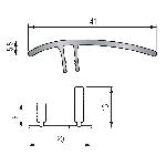 Seuil 2 en 1 + socle PVC 41 mm - 2,70 m Multi-niveaux