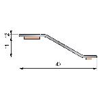 Seuil multi-niveaux strié Dinadiff 40 mm - 0.93 m adhésivé Hotmelt