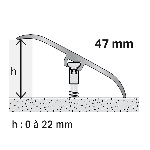 Seuil multi-niveaux strié Harmony  47 mm - 0,93 m Fixation invisible 