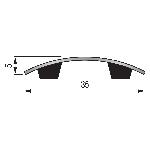 Seuil plat  35 mm - 2,70 m Adhésivé Butyle