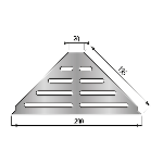 TABLETTE RÉVERSIBLE INOX 290 mm - à encastrer avec semelle