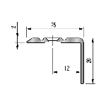 nez de marche 10V  25x20 mm - 2,70 m à visser