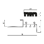 nez de marche ca insert pvc gris 12,5mm - 25,5 mm - 2,50 m - à sceller
