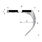 nez de marche isba R1 57x51 mm - longueur sur mesure - à visser - pour marche bec de corbin 