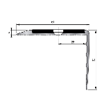 nez de marche isba f1 61x50 mm - longueur sur mesure - à visser