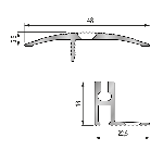 seuil dina'p EXTRA-PLAT 48 mm + grand socle - 2,70m à visser