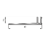 socle pour Nez de marche adaptable - 7 à 12MM -  40 mm - 2,70 m - à sceller