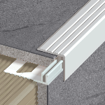 socle pour Nez de marche adaptable - 7 à 12MM -  40 mm - 2,70 m - à sceller