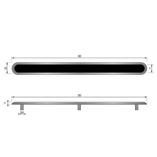 barrettes métalliques inox 280x17 mm - à sceller (1 carton de 50 barrettes)