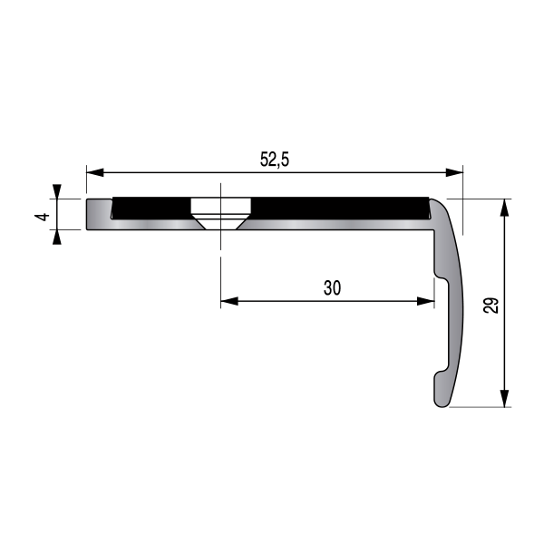 nez de marche isba C1 52,5x29 mm - longueur sur mesure - à visser 